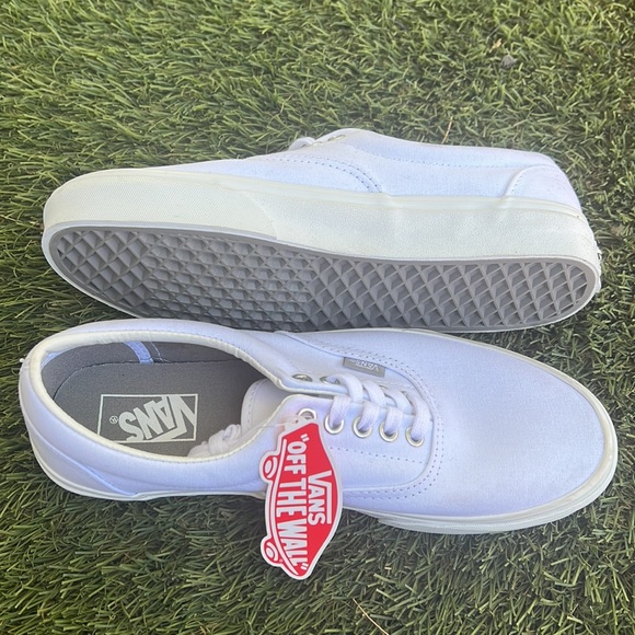 New solid white authentic style Vans, Size 8.5 in men and Size 10 in women. - Picture 2 of 4